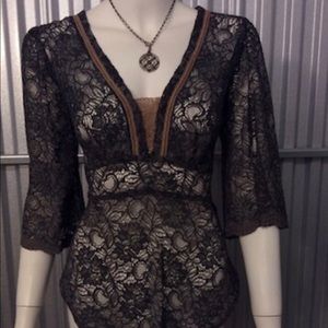 Burning torch lace top M